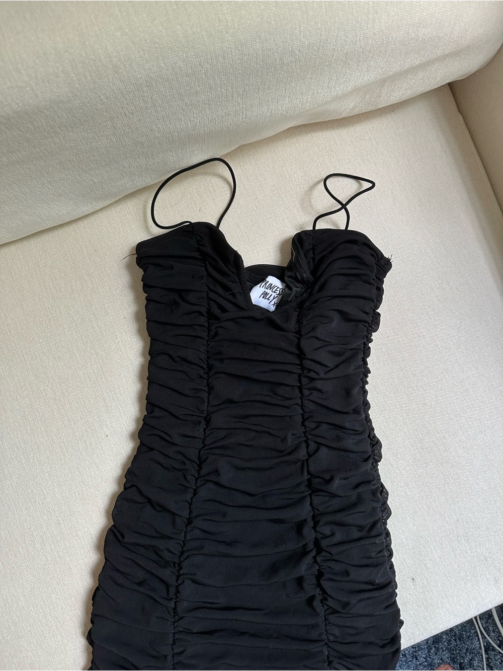 Princess Polly Black Ruched Dress